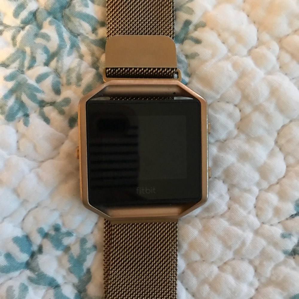 Fitbit Blaze with rose gold band